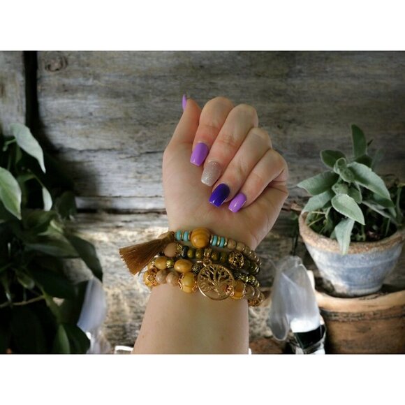 Bohemian Multi-Layered Beaded Bracelet With Tassel & Tree Of Life Charm Jewelry - Picture 9 of 11